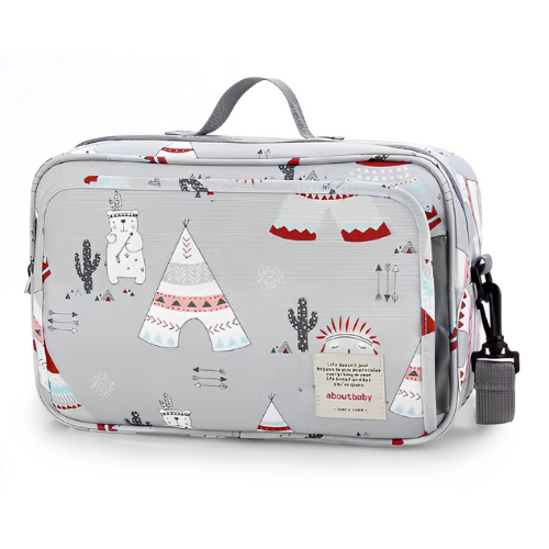 Bolsa maternidade cinza cactus