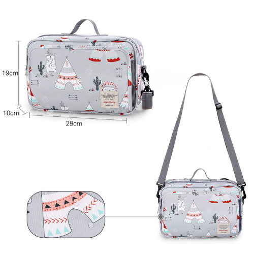 Bolsa maternidade cinza cactus