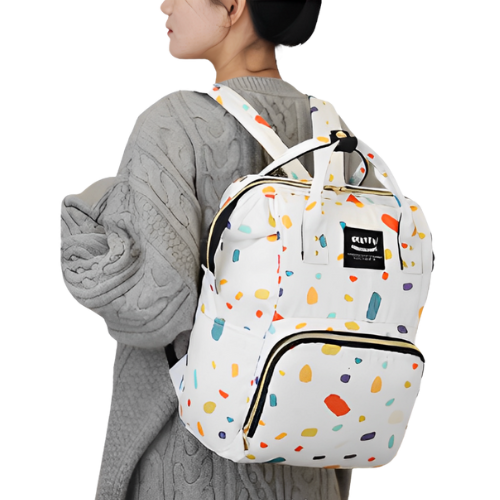 Mochila maternidade branco confete