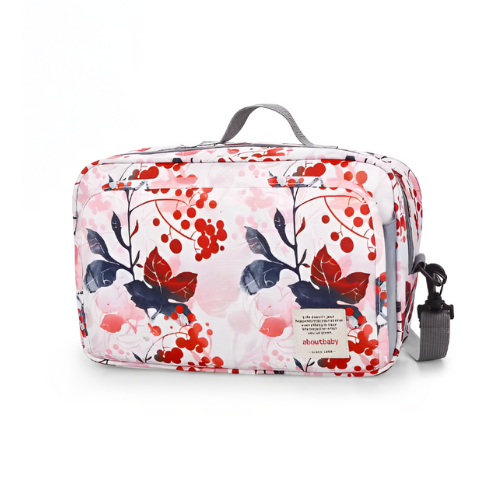 Bolsa maternidade folhas vermelhas