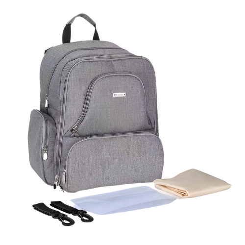 Mochila Maternidade cinza lisa