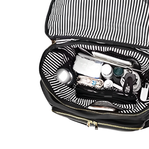 Mochila Maternidade couro preto